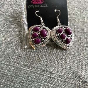 Purple Heart Earrings